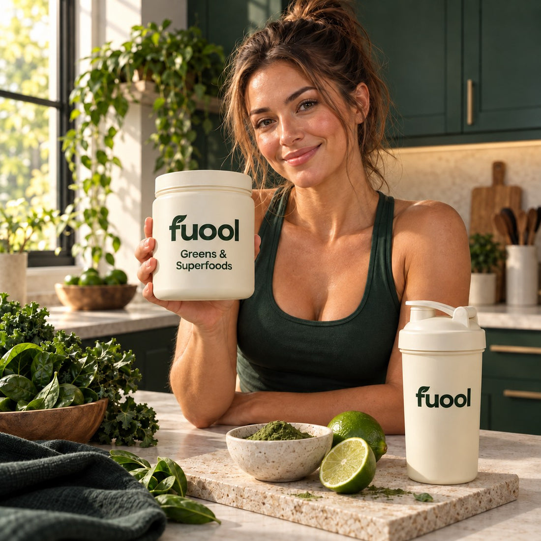 Illustrative FUOOL everyday wellness routine.