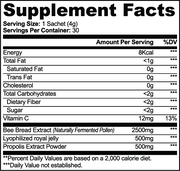 Pollenkeep Bee Bread Powder – supplement facts label