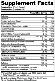 Fortyforge Nitric Shock Pre-Workout Powder – Fruit Punch – supplement facts label