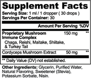 Resilia Adaptogen Immunity Drops – supplement facts label