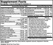 Sharpen Brain & Focus Formula – supplement facts label