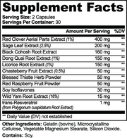 Mothermend Women's Vitality Formula – supplement facts label