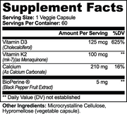 Heartframe Bone & Heart Support – supplement facts label