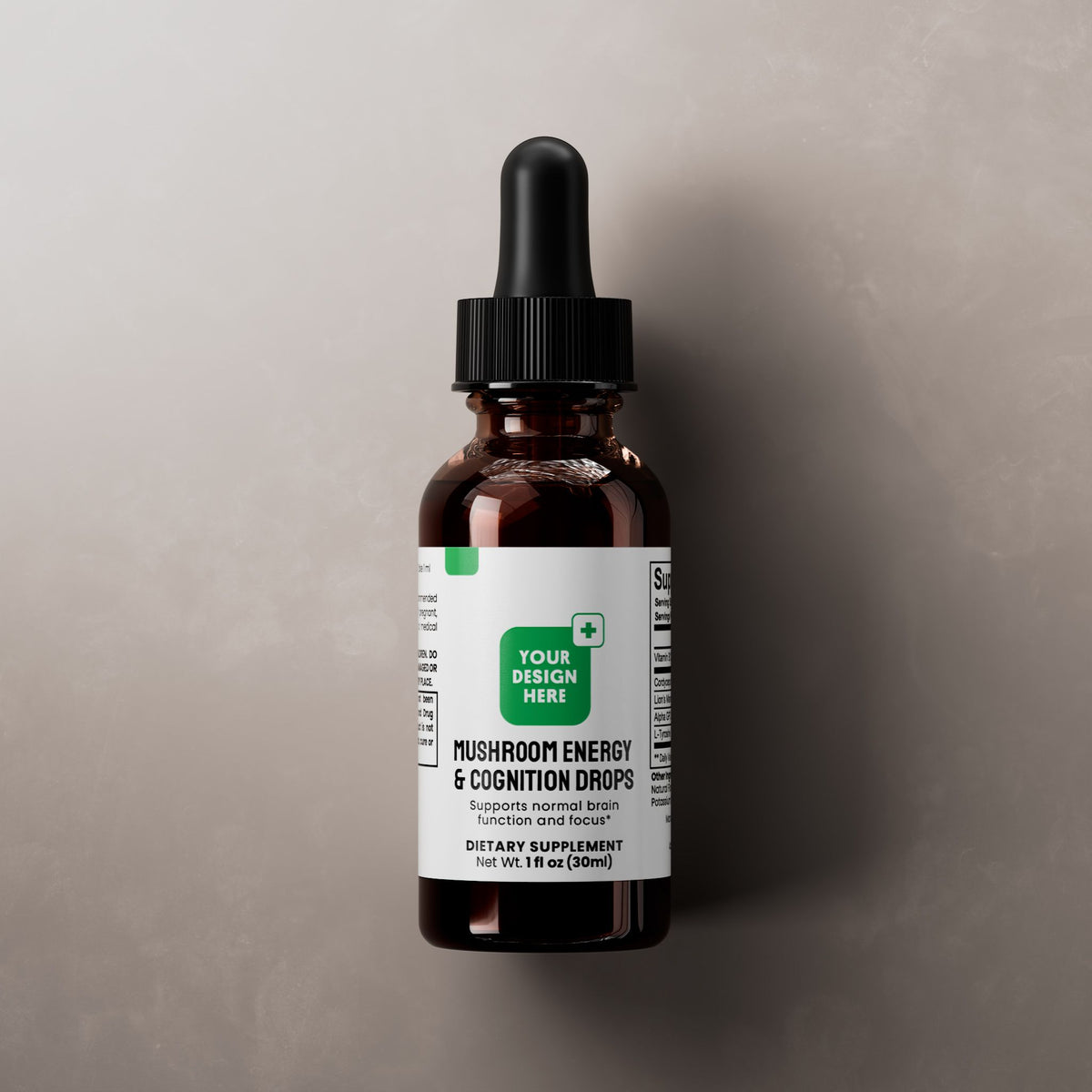 Mushroom Energy & Cognition Drops source product packaging image
