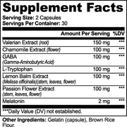 Stillnight Sleep Formula – supplement facts label