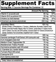 Mctfuel Fat Burner with MCT – supplement facts label