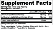 Fullstrip Appetite Balance & Weight Support Strips – supplement facts label