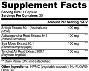 Summitra Shilajit Adaptogen Complex – supplement facts label