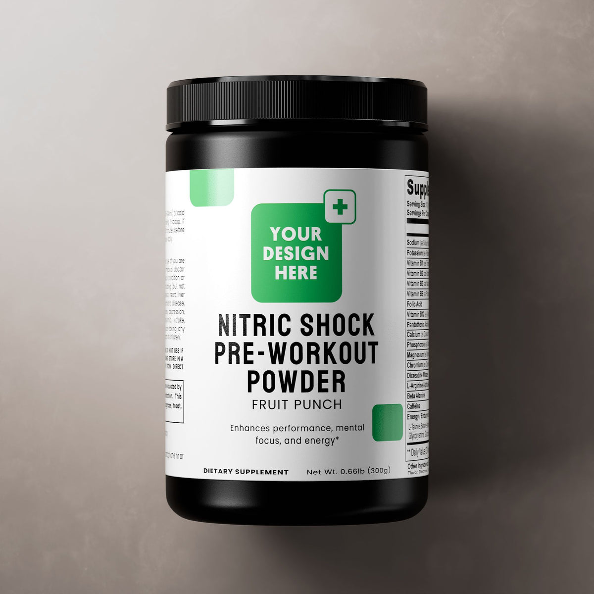 Fruit Punch Nitric Shock Pre-Workout Powder source product packaging image