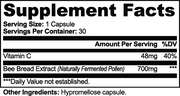 Purehive Bee Pearl – supplement facts label