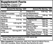 Wormshift Focus Powder – Sour Gummi Worm – supplement facts label