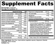 Trioshine Hair, Skin and Nails Essentials – supplement facts label