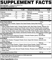 Deskgreens Ultra Cleanse Smoothie Greens – supplement facts label