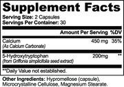 Sleepgate 5-HTP – supplement facts label