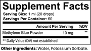 Bluelab Methylene Blue Drops – supplement facts label