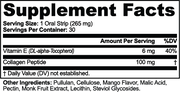 Silkstrip Beauty + Collagen Strips – supplement facts label