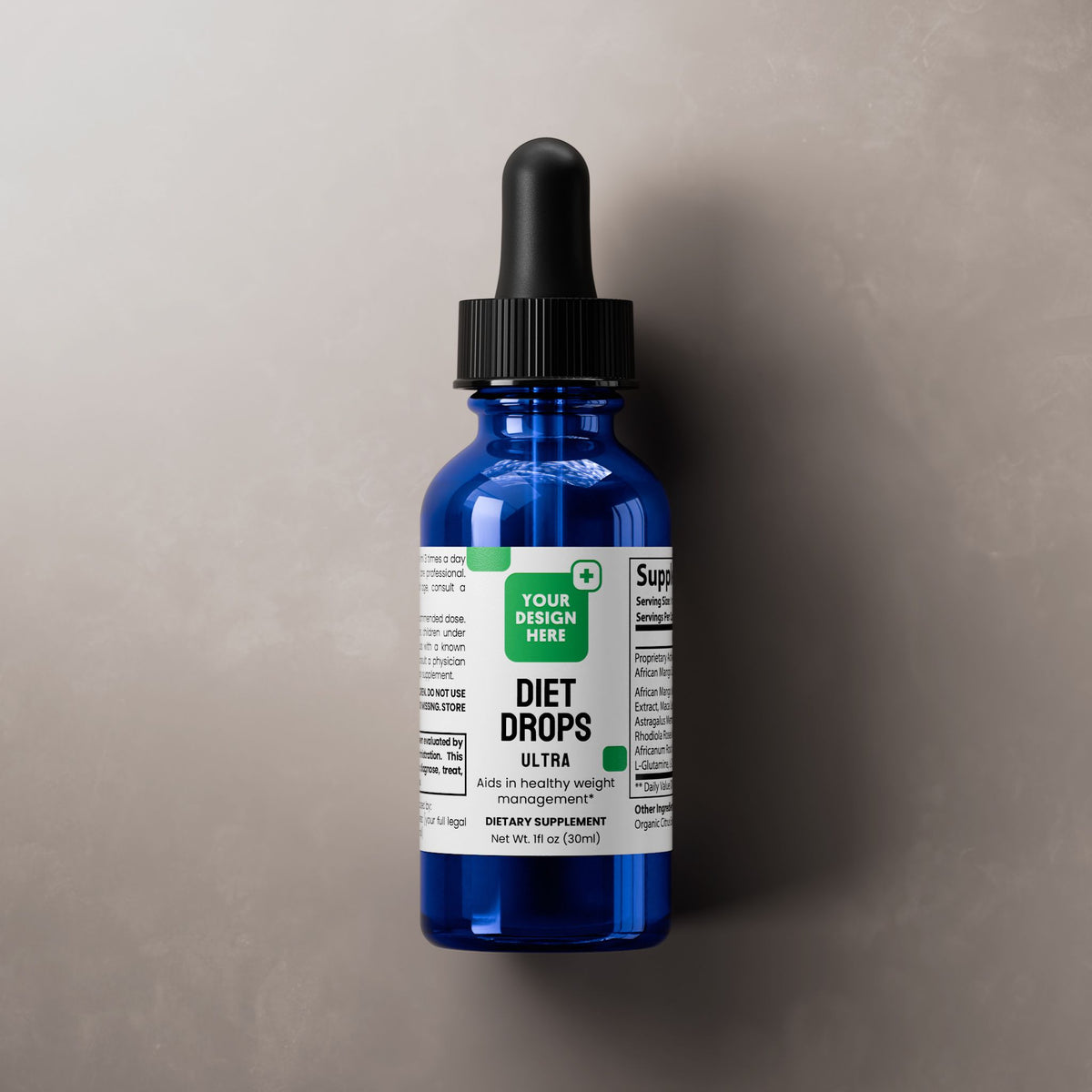 Diet Drops Ultra 1 Oz source product packaging image