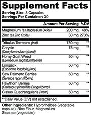 Apexgain Alpha Energy – supplement facts label
