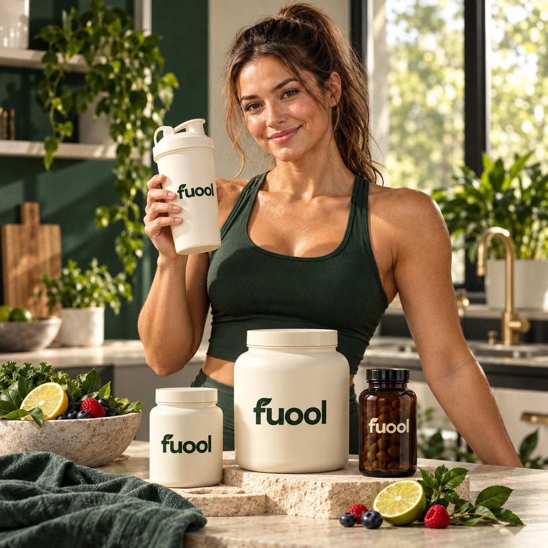 Illustrative FUOOL everyday wellness routine.